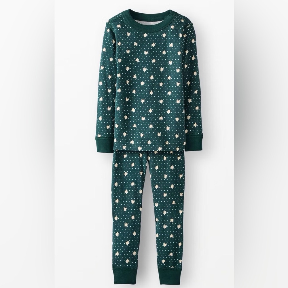 Hanna Andersson Green Tree Pajama Set HannaSoft LJ NWT Unisex